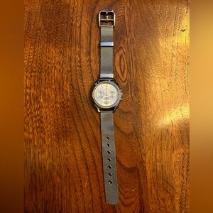 Coach Silver Mesh Pave Dial Womans Watch